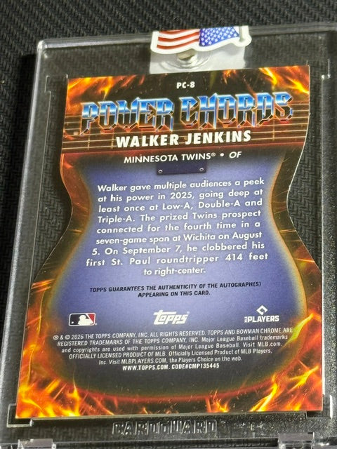 Walker Jenkins 2026 Bowman Chrome Power Chords Autograph /150 Twins RC Auto #PC8